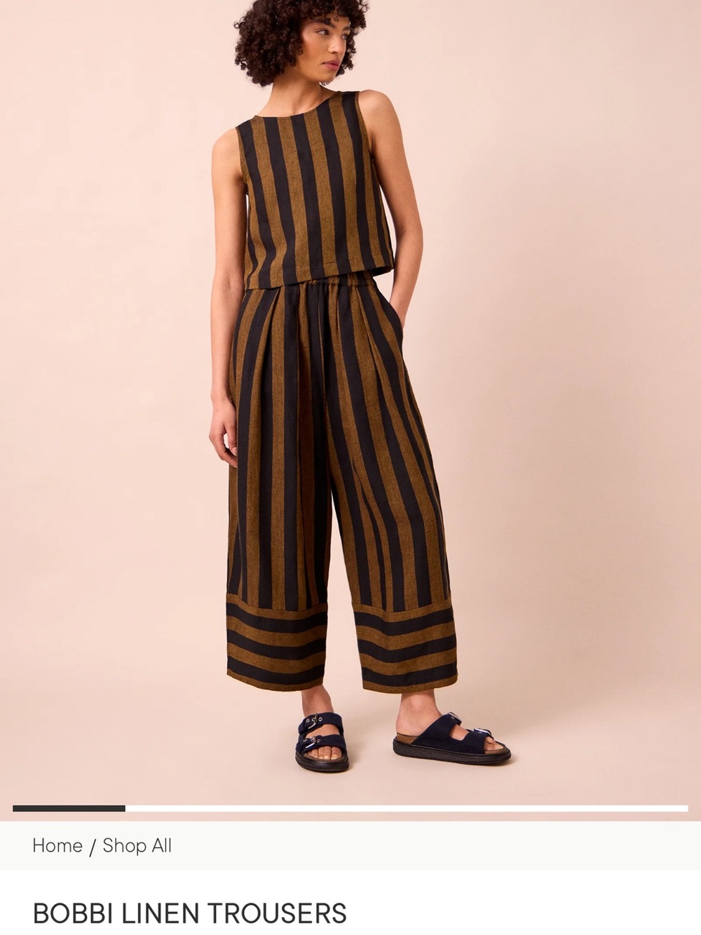Beyond Nine Striped Linen Bobbi Pant